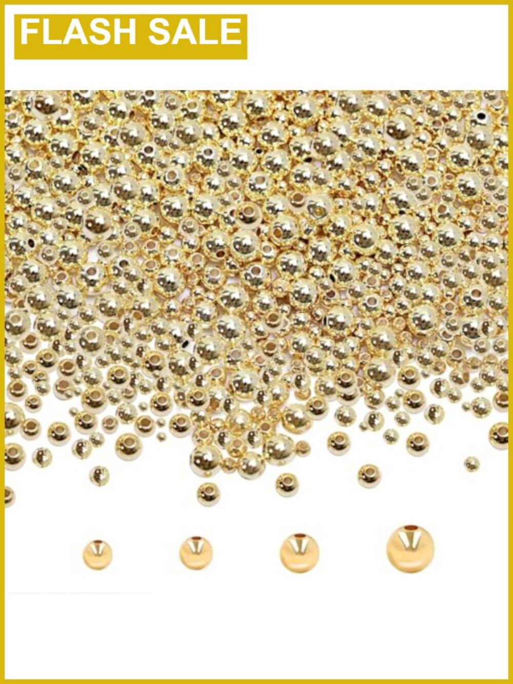 250pcs 14K Gold Filled Spacer Beads 3mm Round Smooth Metal for DIY Jewelry